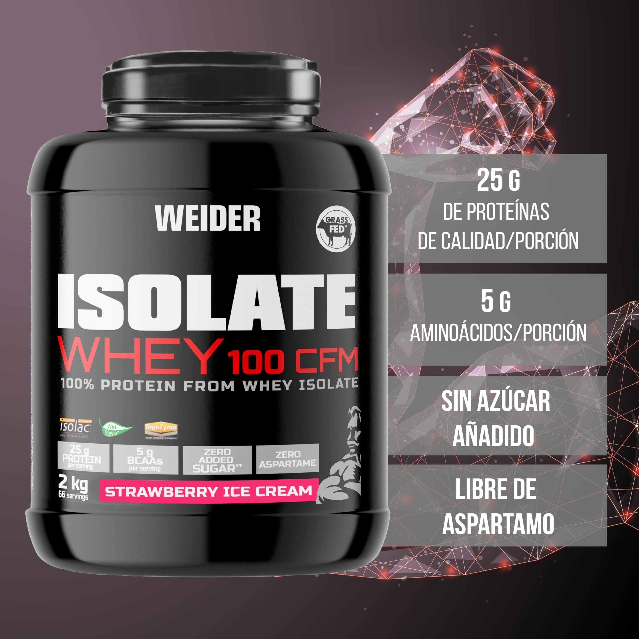 Weider Isolate Whey 100 CFM - 2 Kg Strawberry Ice Cream