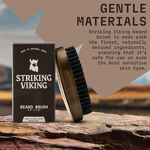 Viking Beard Brush - Boar Bristle Detangler & Static Reducer