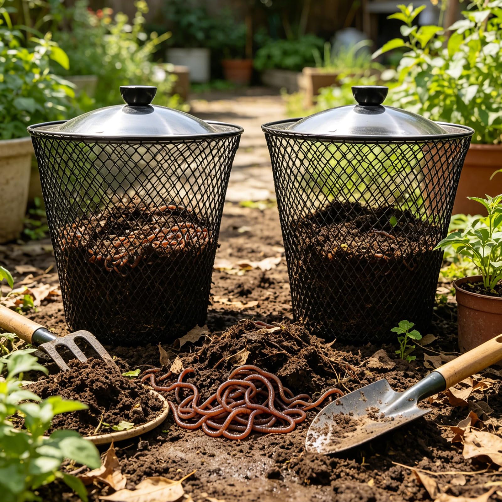 2 Cajas de compostaje de lombrices enterradas de Resistencia | Compostaje natural y mejora de la tierra elevada, producción de nutrientes orgánicos para crecimiento de plantas