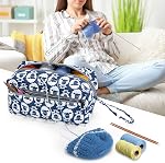 Luxja Yarn Storage Bag, Carrying Knitting Bag for Yarn Skeins, Crochet Hooks, Knitting Needles (up to 10 Inches) and Other Small Accessories (Medium, Sheep)