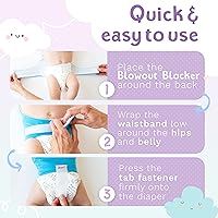 Vista 4 de Diaper Extender - White, Waist Size 13-18 Inches Washable & Reusable Diaper Extension for Disposable Diapers and Cloth Diapers Leakproof Diaper