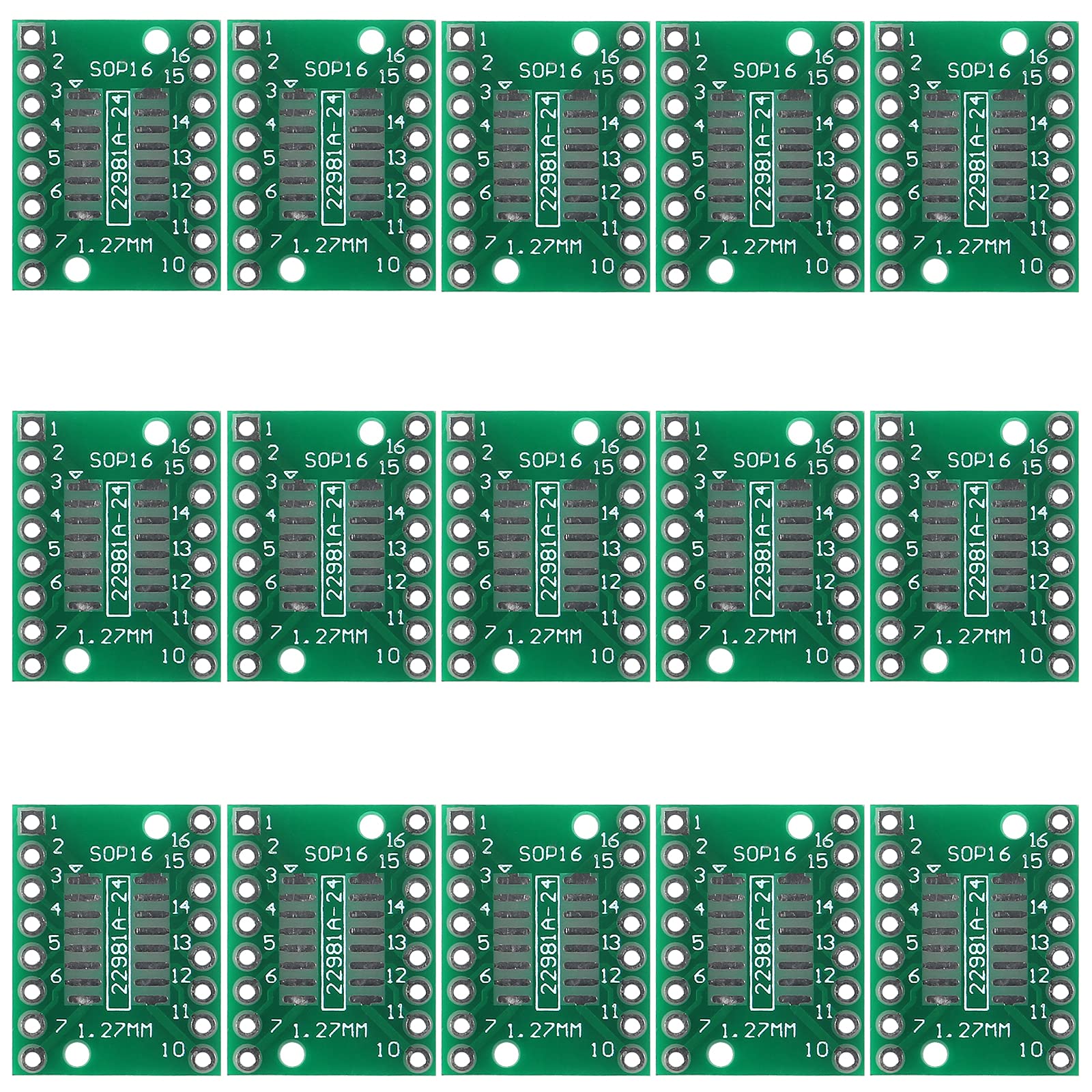 ALMOCN 15Pcs SOIC-16 SOP-16 SSOP-16 to DIP-16 16 Pin Breakout Board