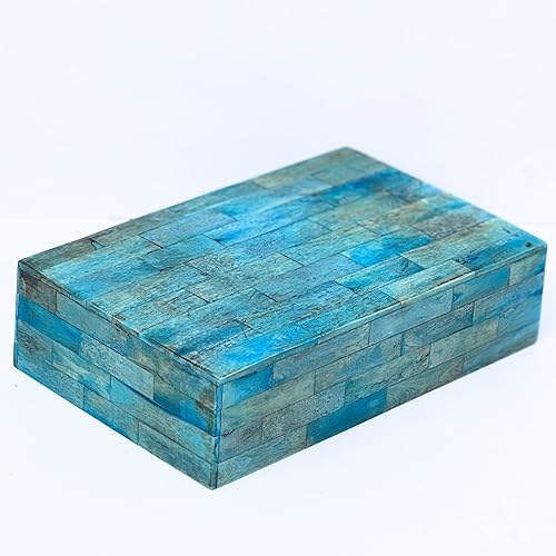 collectiblesBuy Caja de almacenamiento decorativa hecha a mano con incrustaciones de hueso, organizador de joyas para decoración del hogar