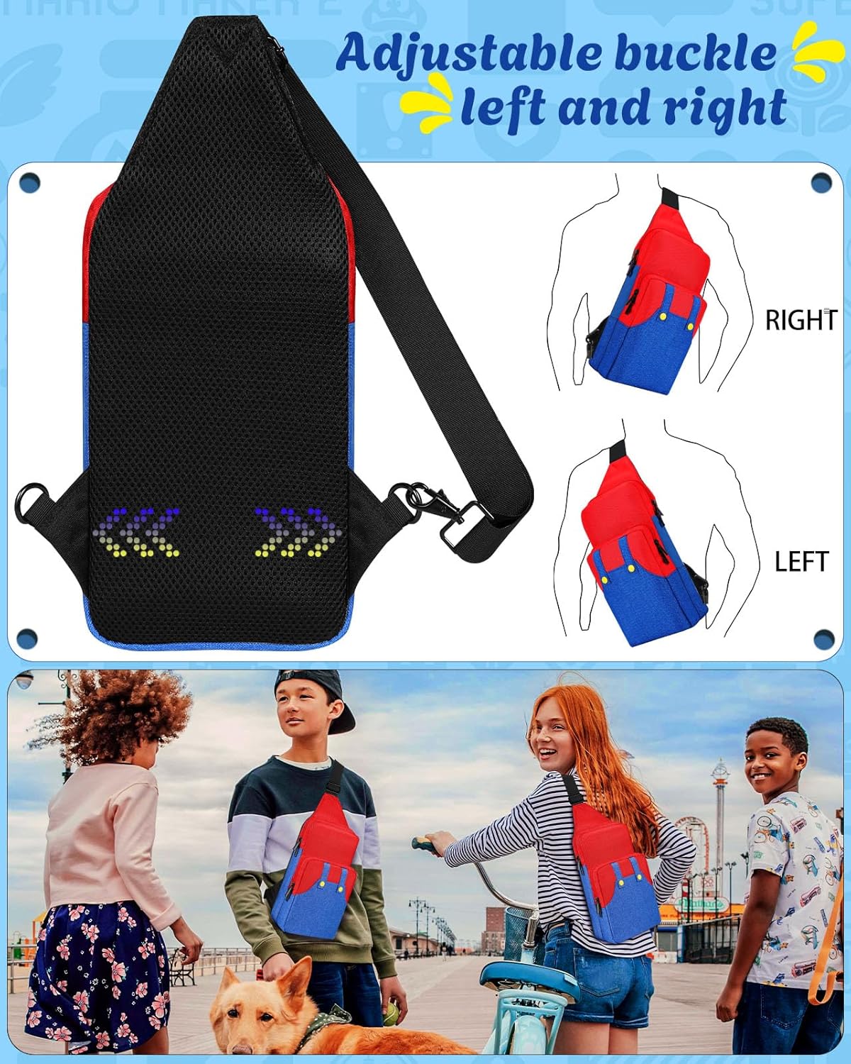 Travel Bag for Nintendo Switch/Lite/OLED for Boys Kids Teens Girls Cute Switch Backpack Carrying Crossbody Shoulder Gaming Sling Bag Large Capacity Portable for Nintendo Accessories Storage - Image 5