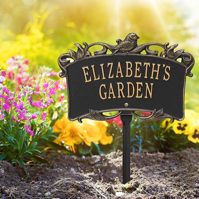 Placa de Jardín Personalizada de Aluminio con Forma de Pájaro 14.25x9.5 in miniatura 5