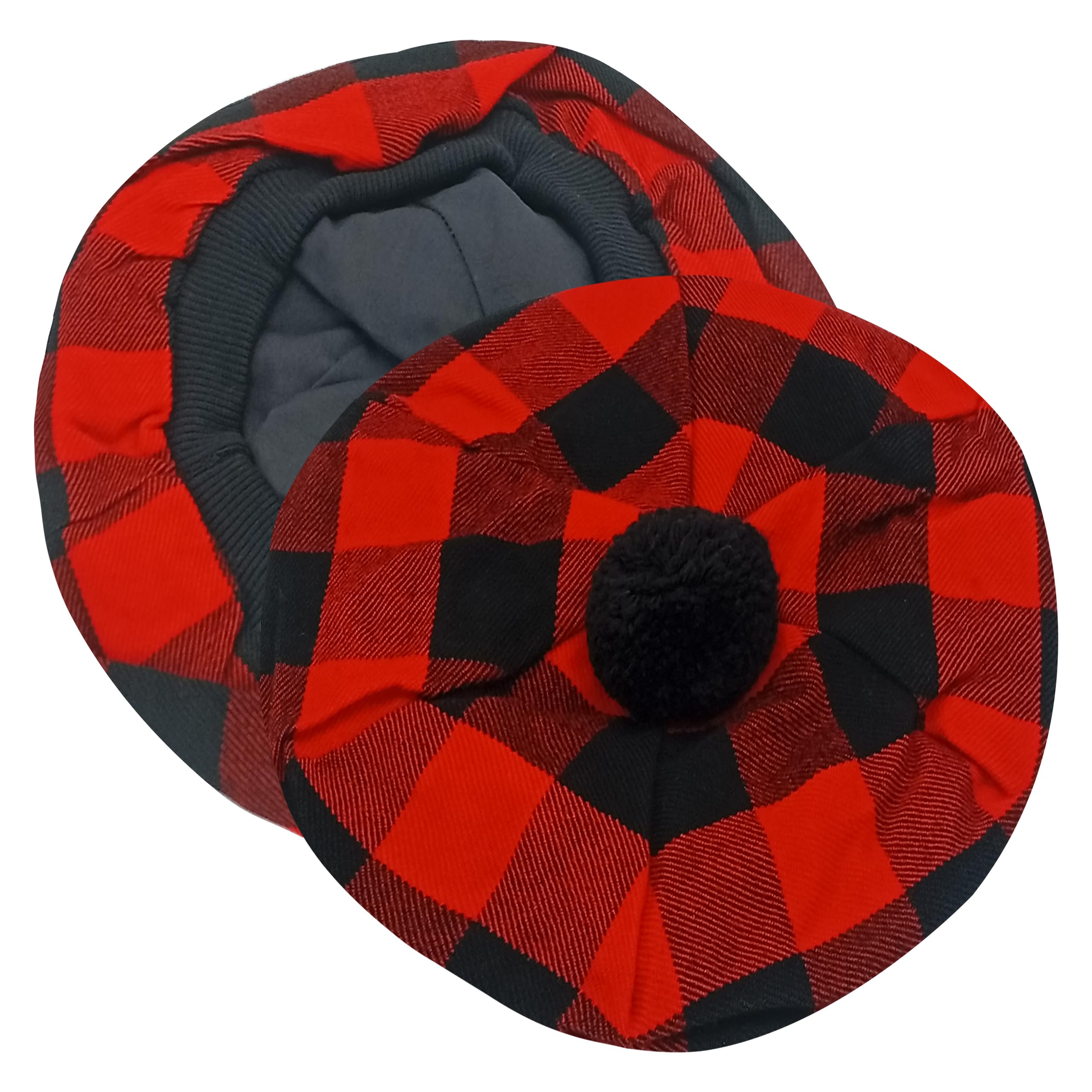 Dss Kilts Men's Rob Roy Tartan Scottish Tam O' Shanter Acrylic Tartan Wool Tammy Hat-Kilt Accessory For One Size