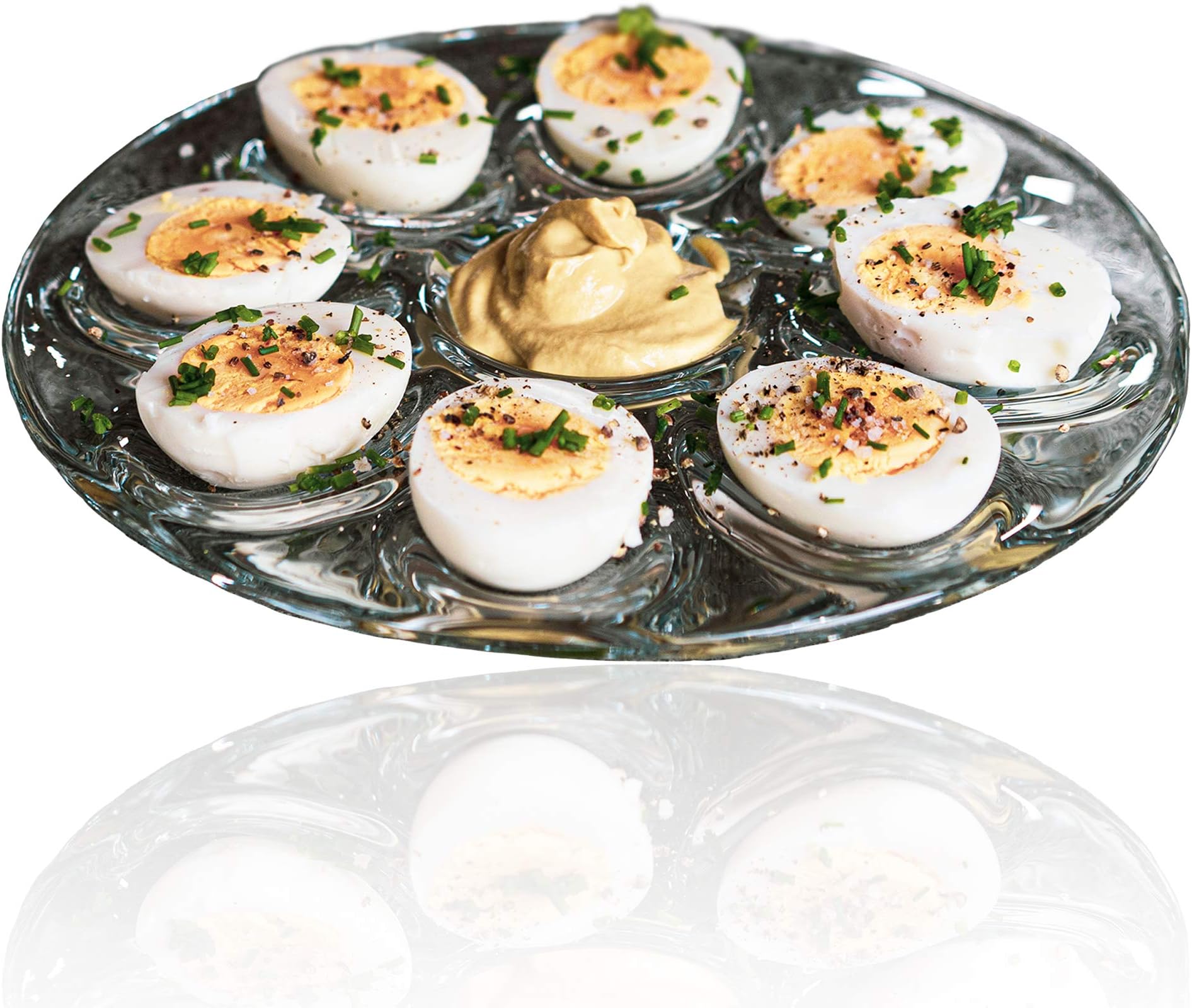 Greenbrier Deviled Egg Clear Plastic Crystal Cut Platter - Set of 2 ...