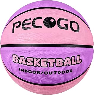 Official Rubber Basketball Outdoor Indoor Mens Basketball Ball Size 3/4/5/6/7 for Kids Youth Teen Boys and Girls Gift Ideas(Without Pump)