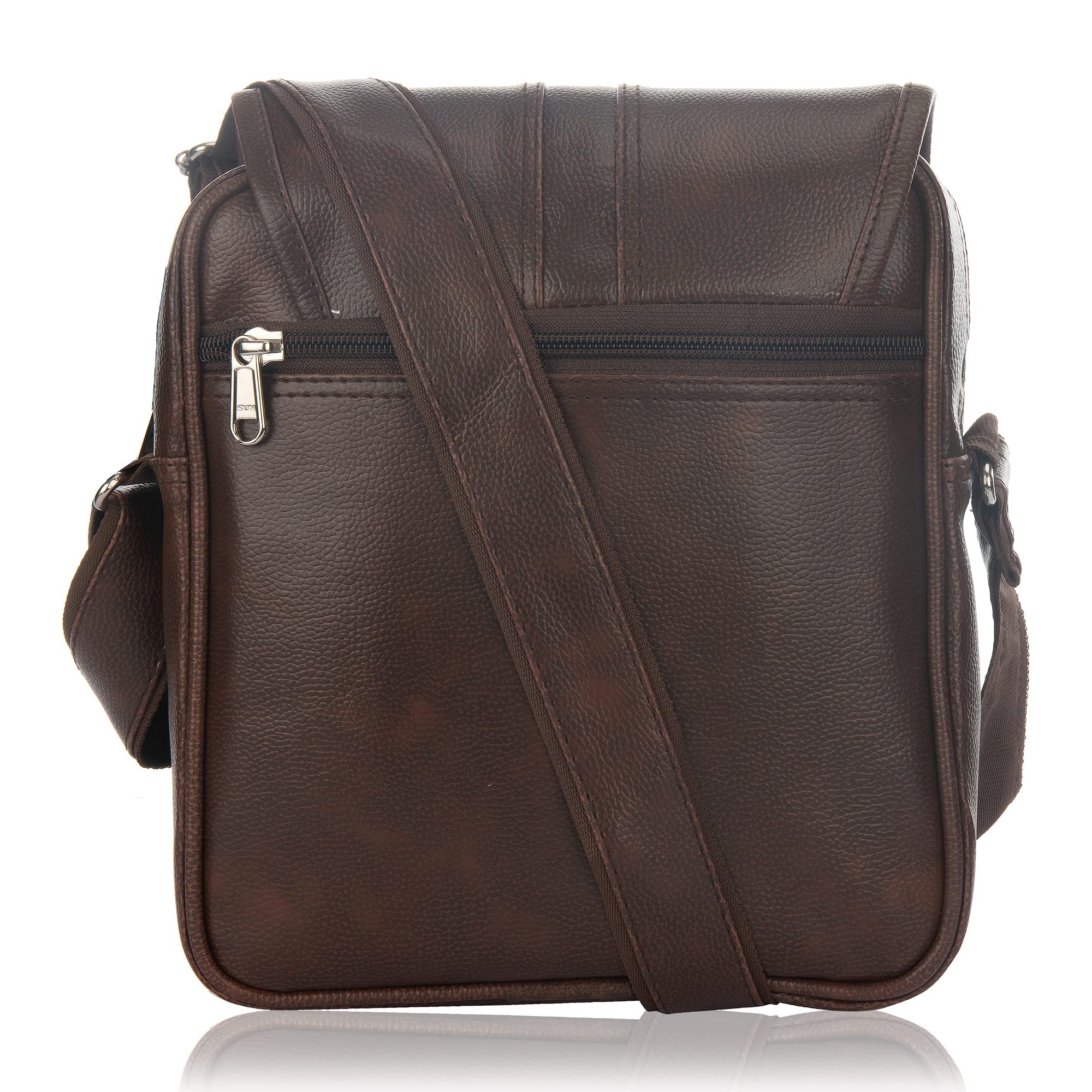 SHAMRIZ Casual Crossbody Synthetic Leather Men Sling Bag, Side bag, One side Bag for Men (Brown) 4