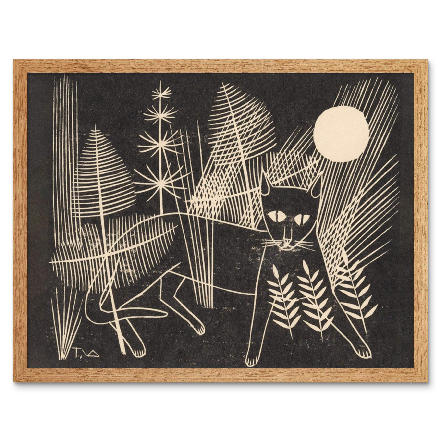 Artery8 Tinus Van Doorn Kitten Cat Jeroen On Yacht Art Print Framed Poster Wall Decor 12x16 inch