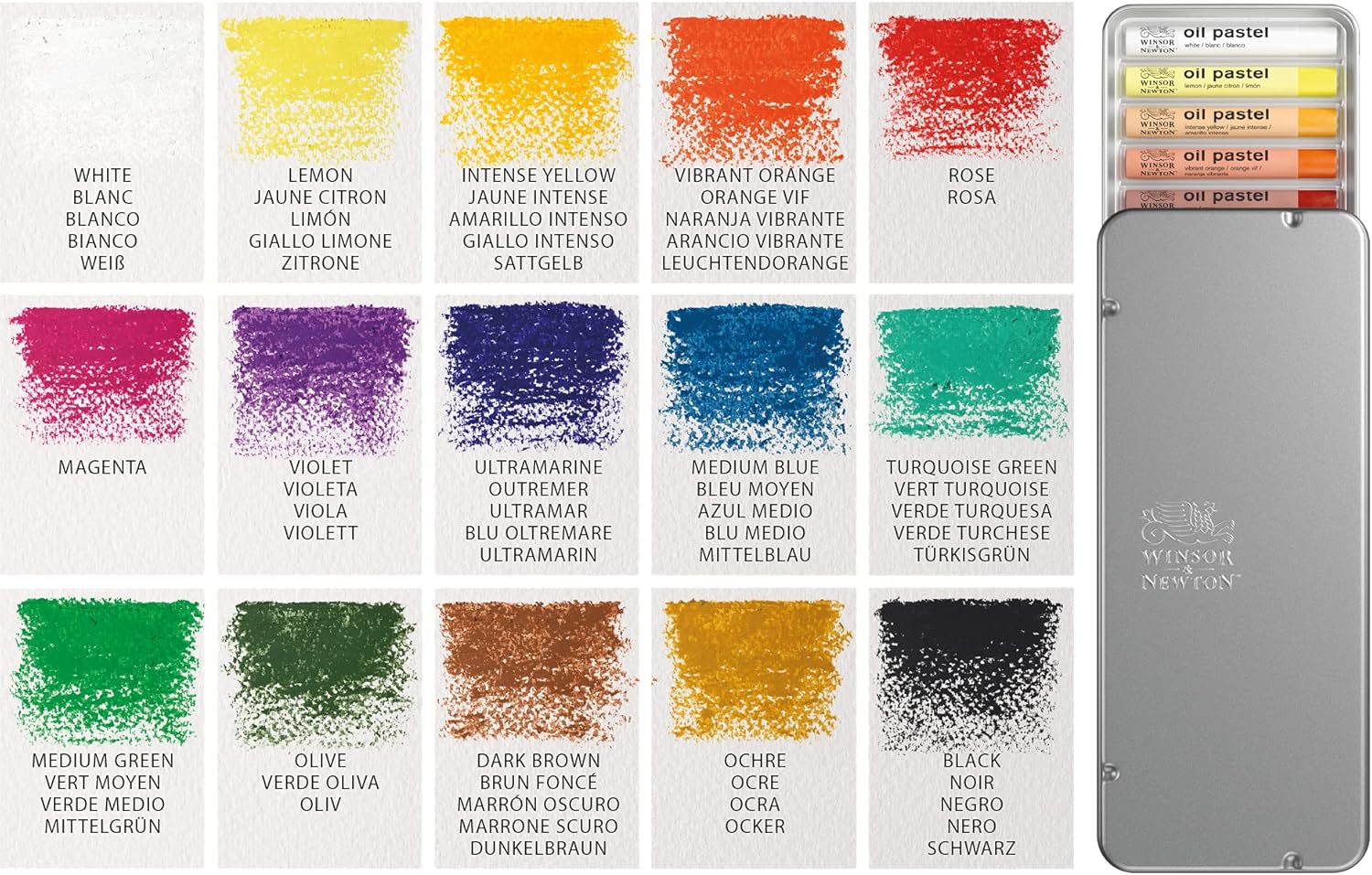Winsor & Newton Professional Oil Pastels, Set of 15
