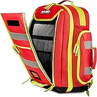 Vista 6 de Scherber Mochila de primera respuesta de primera calidad totalmente surtida EMT/EMS Medic Trauma & Oxygen Medical Professional Kit Bolsa con 4