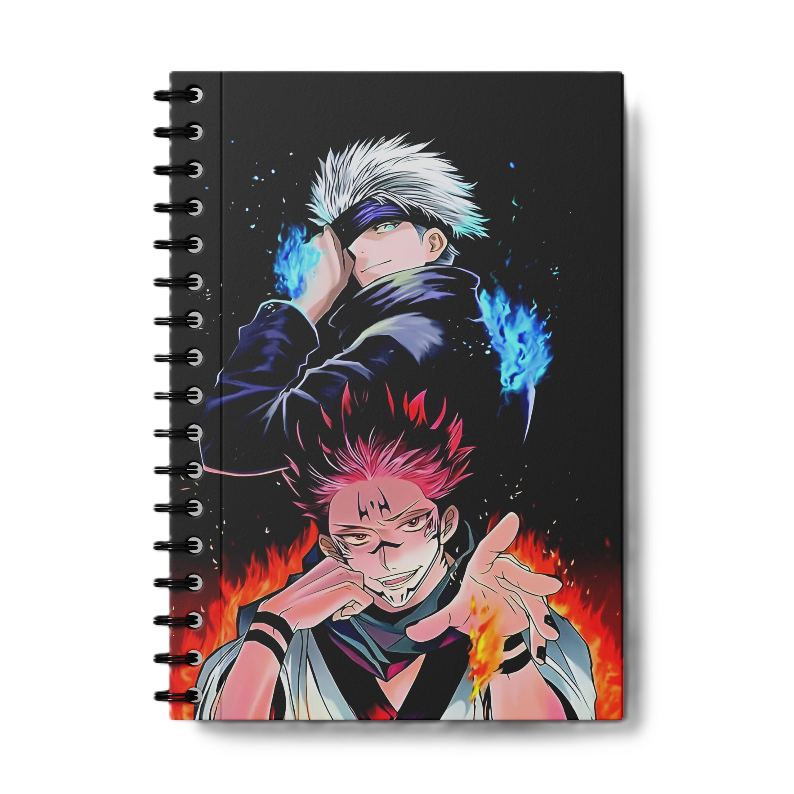 zenithink Jujutsu Kaisen Anime Character Wiro Journal Notebook | 80 gsm Paper With 350GSM Hard Cover | Single Ruled | Pages - 160| A5 Size | Wiro Binding | Versatile for School, Home & Office |