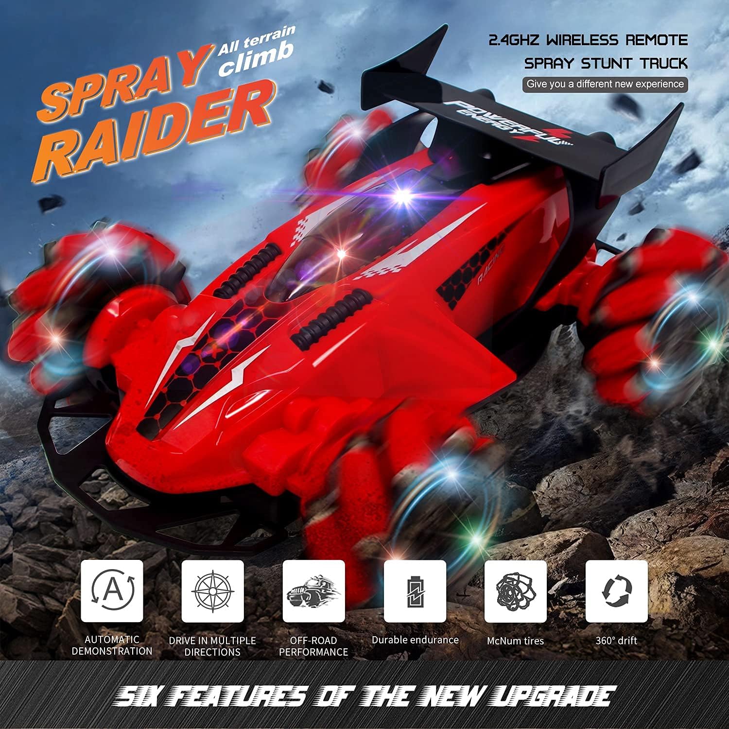 Free Shipping Over $50 Remote Control Car for Kids, 1:14 Fog Stunt Drift Rc Car High Speed Racer Remote Control Vehicles Toys, 25 KM/H 2.4Ghz 360° Rotation Fast Stunt Toy Cars with Dazzling Lighting for Boys Girls Exclusive Discount 🔥 Remote Control Car for Kids, 1:14 Fog Stunt Drift Rc Car High Speed Racer Remote Control Vehicles Toys, 25 KM/H 2.4Ghz 360° Rotation Fast Stunt Toy Cars with Dazzling Lighting for Boys Girls