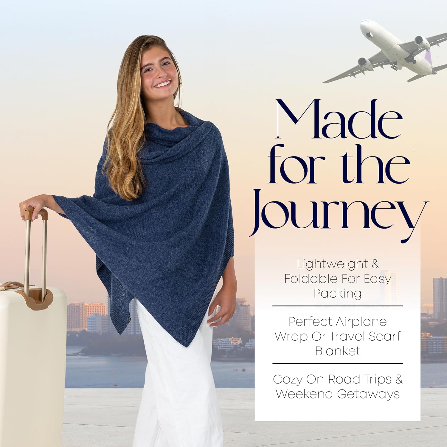 Velanio Cashmere Luxury Knitted Wrap Travel Shawl Scarf, Pashmina Stole, All-Season Scarf for Women Cashmere Wool Blend - Image 5