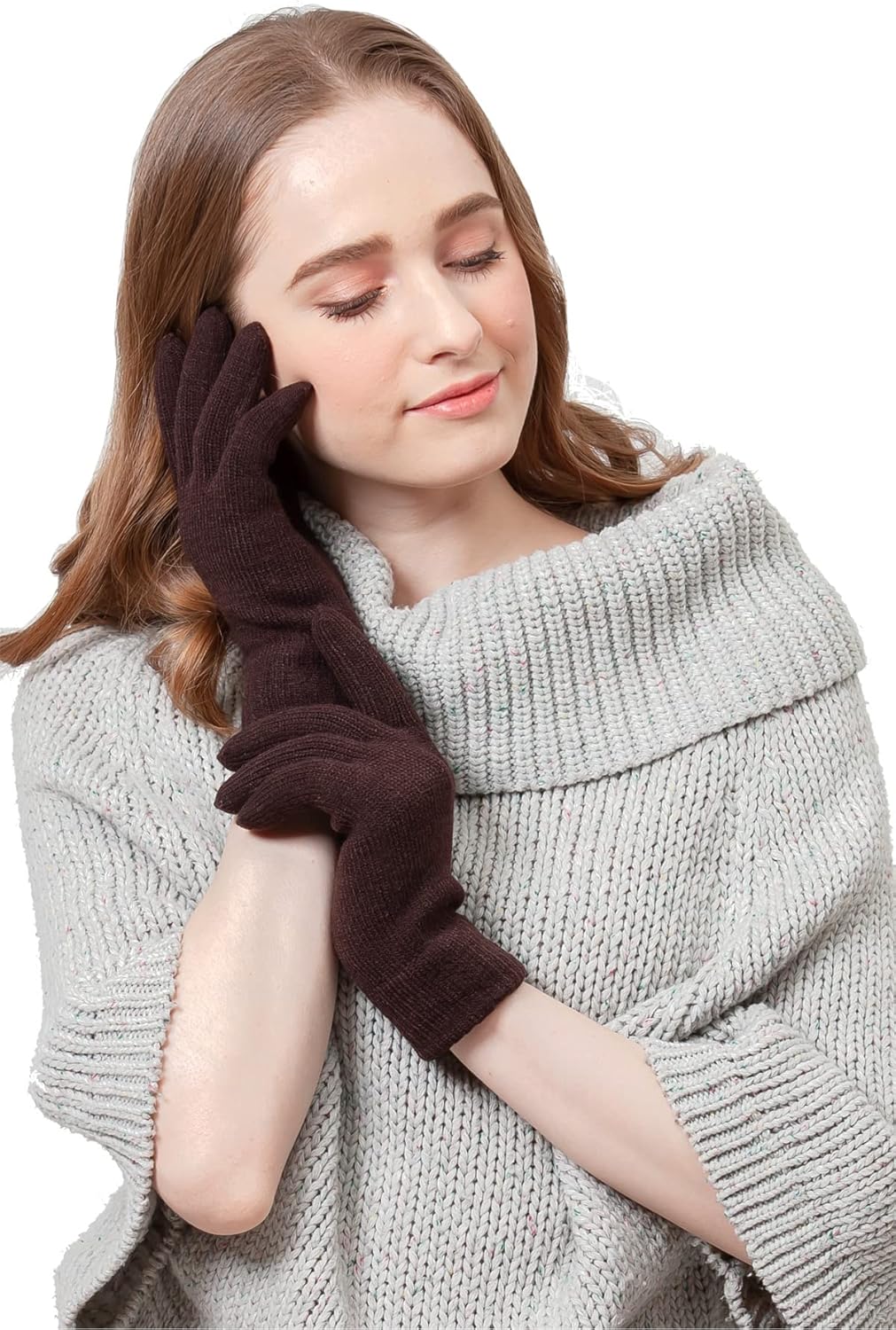 Be Your Own Style BYOS Winter Women's Toasty Warm Plush Fleece Lined Knit Gloves in Solid & Glitter - Image 4