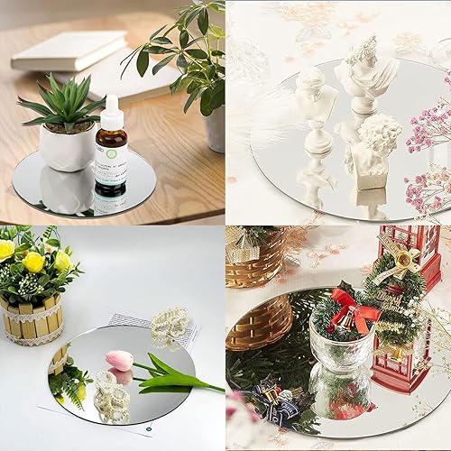 Miniatura 6 de DARENYI 4 piezas de azulejos redondos de vidrio, calcomanías autoadhesivas de 6 pulgadas, hoja circular pequeña para manualidades de bricolaje,