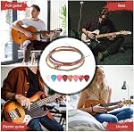 3Pcs 6 Chaînes de guitare acoustiques avec 0.46mm 8 Set de sélections pour les débutants de guitare acoustique électrique 6 Ensemble de cordes Chaîne d'acier Or/Brass/Remplacement de cordes de guitare multicolore