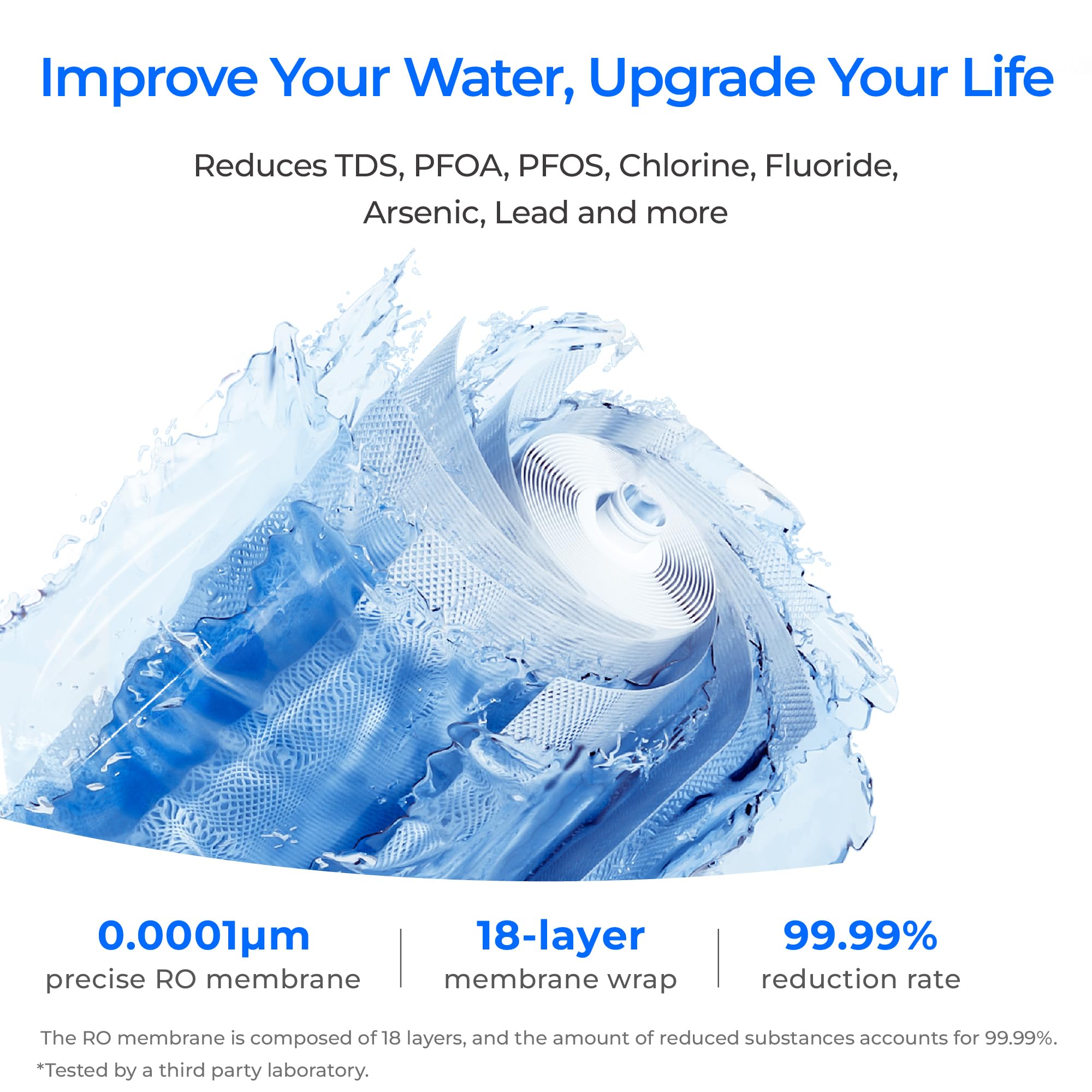 Waterdrop Filtro WD-X16-F3, repuesto para sistema de ósmosis inversa WD-X16 1600 GPD, vida útil de 24 meses, reduce el PFAS