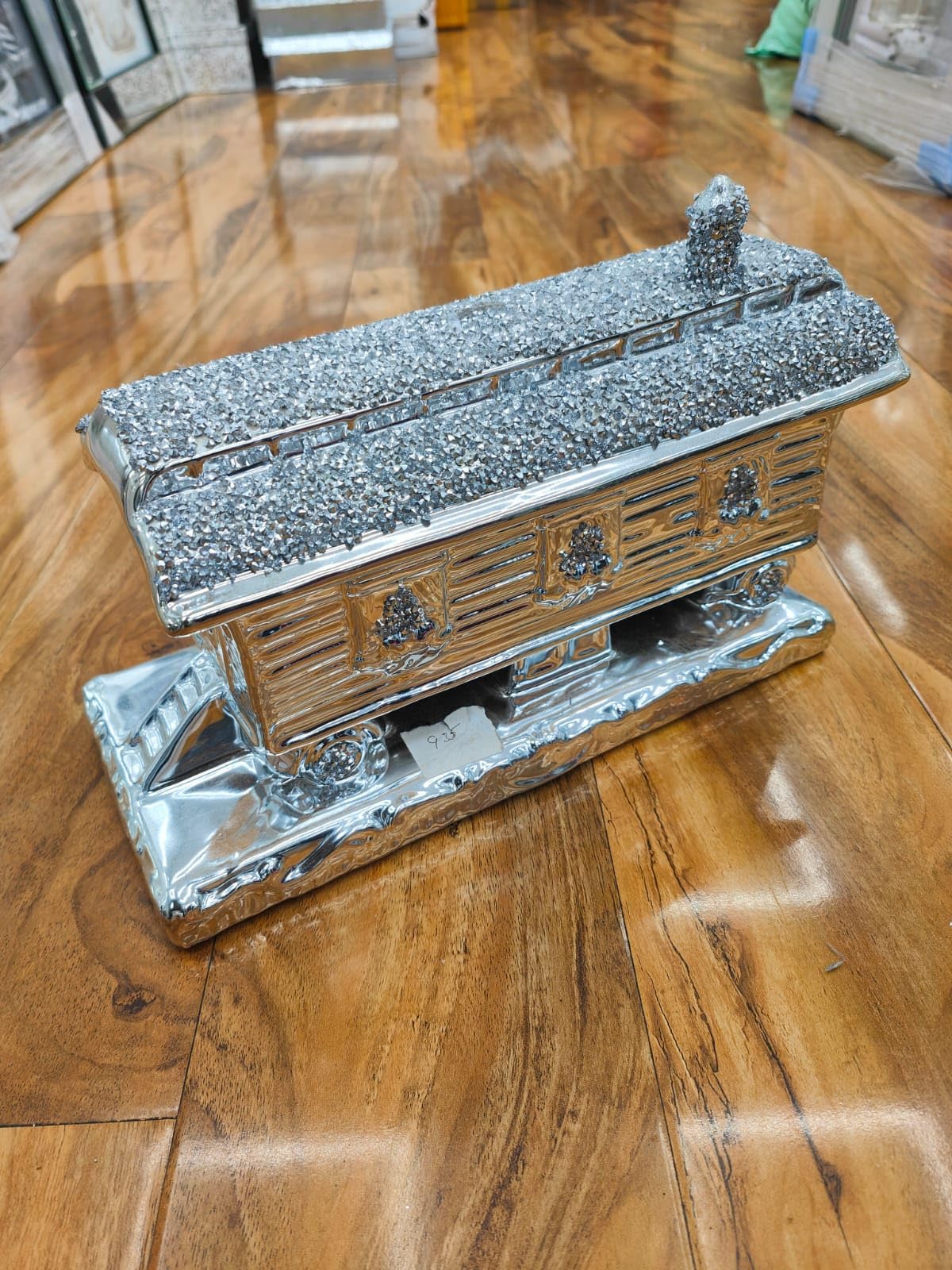 Biznest Silver Glitter Large Crushed Diamond Stunning Gypsy Chalet House Home Sparkly Ornament