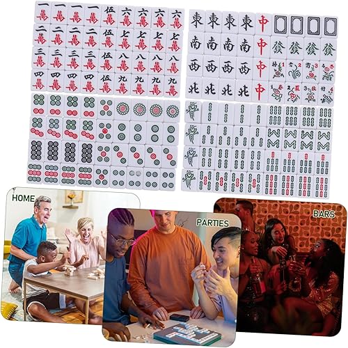 Miniatura 7 de Totority 1 Unidades Mini Mahjong Azulejos Kit Viaje Mahjong Portátil Juego de Mesa Chino Tradicional Mahjong Set para Fiesta en Casa