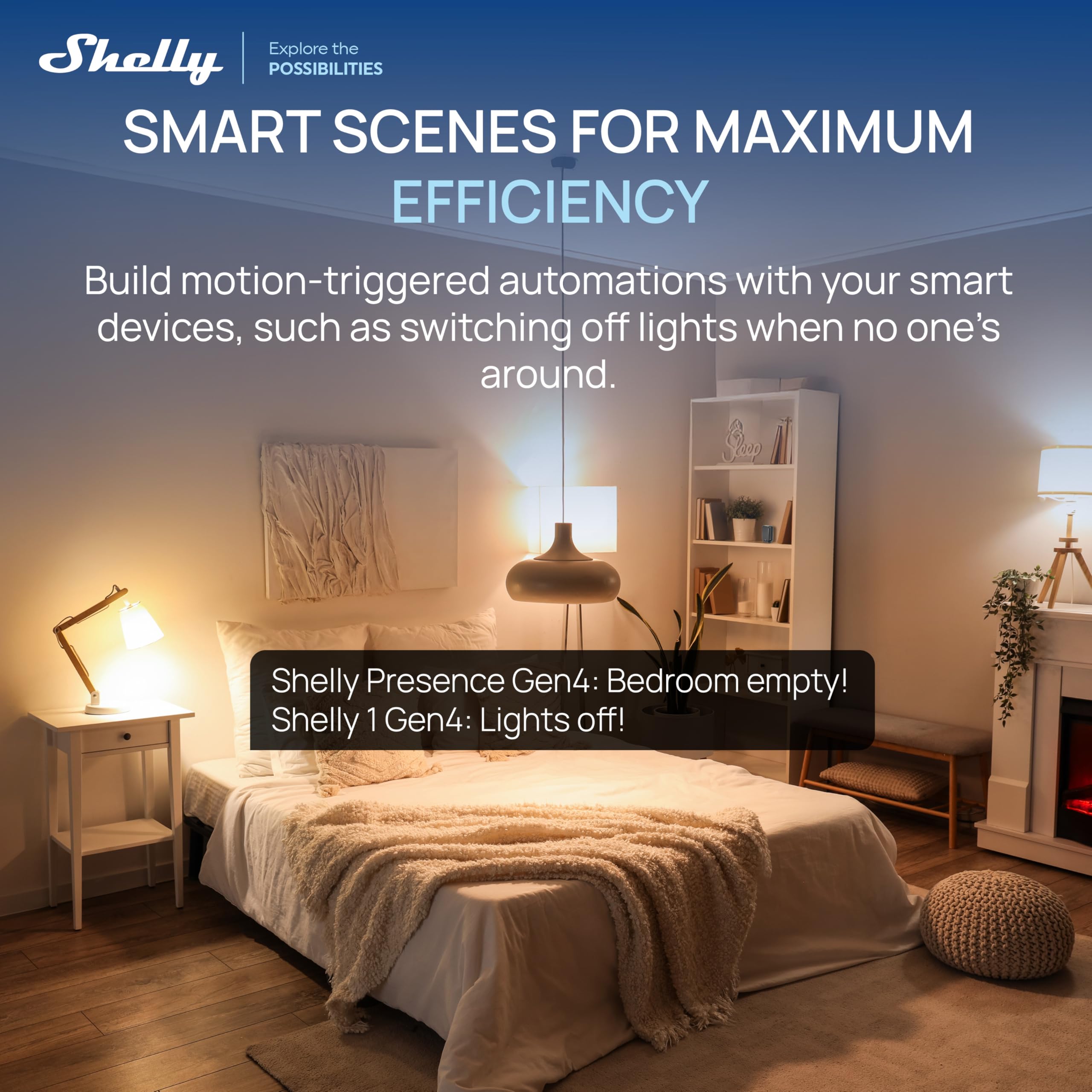 Shelly Presence Gen4 Weiß - WLAN mmWave Radar Präsenzsensor & Anwesenheitssensor, 6 Personen & 10 Erkennungszonen, 42 m² Reichweite, Lichtsensor, Zigbee, Matter, Home Assistant, Alexa & Google