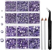 Vista 30 de 6736 piezas de diamantes de imitación termoadhesivos con parte trasera plana, diamantes de imitación AB transparentes para manualidades y ropa, 5