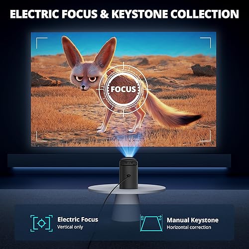 Miniatura 5 de Mini proyector inalámbrico con WiFi y Bluetooth 5G, proyector portátil compatible con proyección de video de película 4K, enfoque eléctrico 350ANSI,