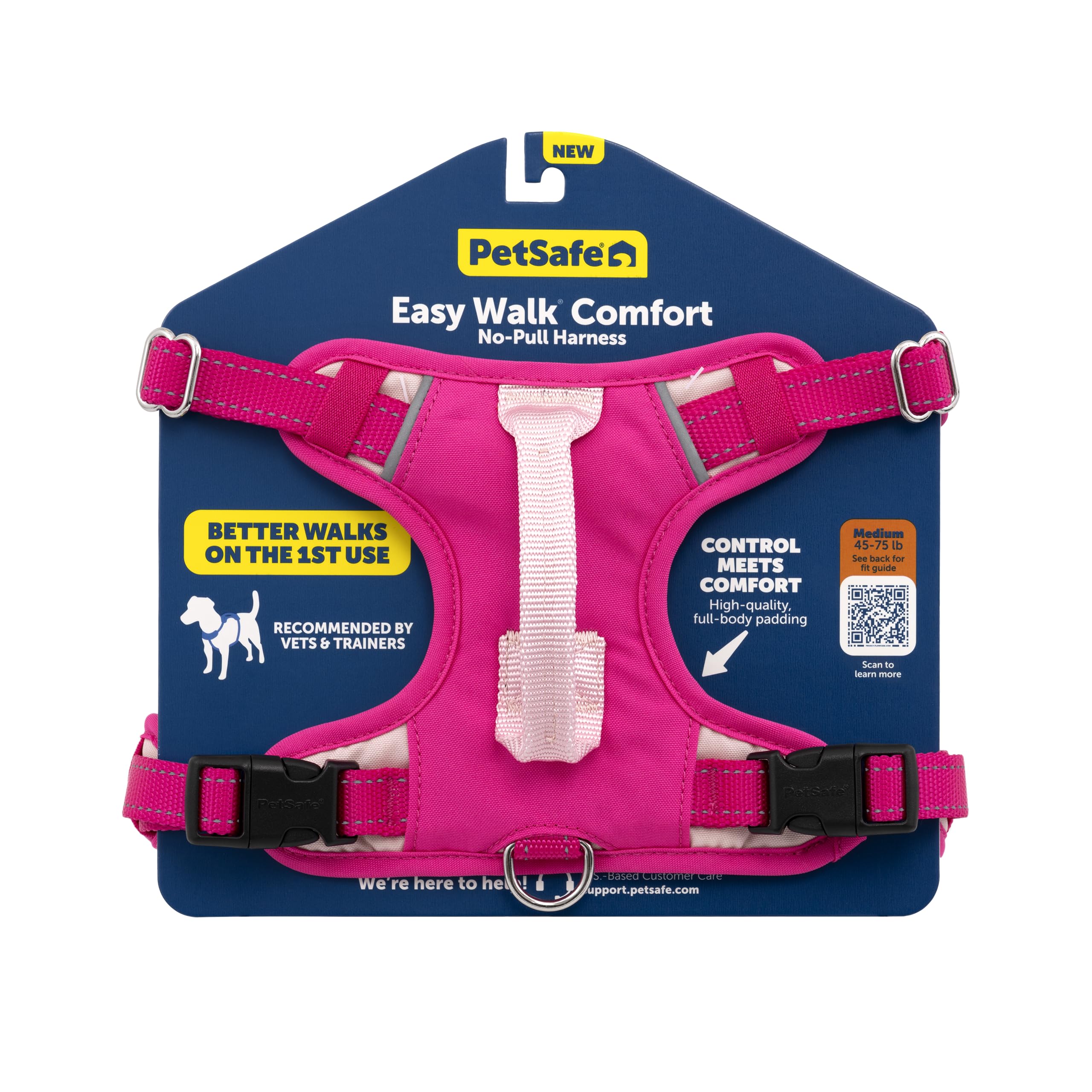 PetSafe Easy Walk Comfort No-Pull Dog Harness - Better Walk Training Harness - Full Body Padded Design - Durable Fabric - 5 Point Adjustable Fit -