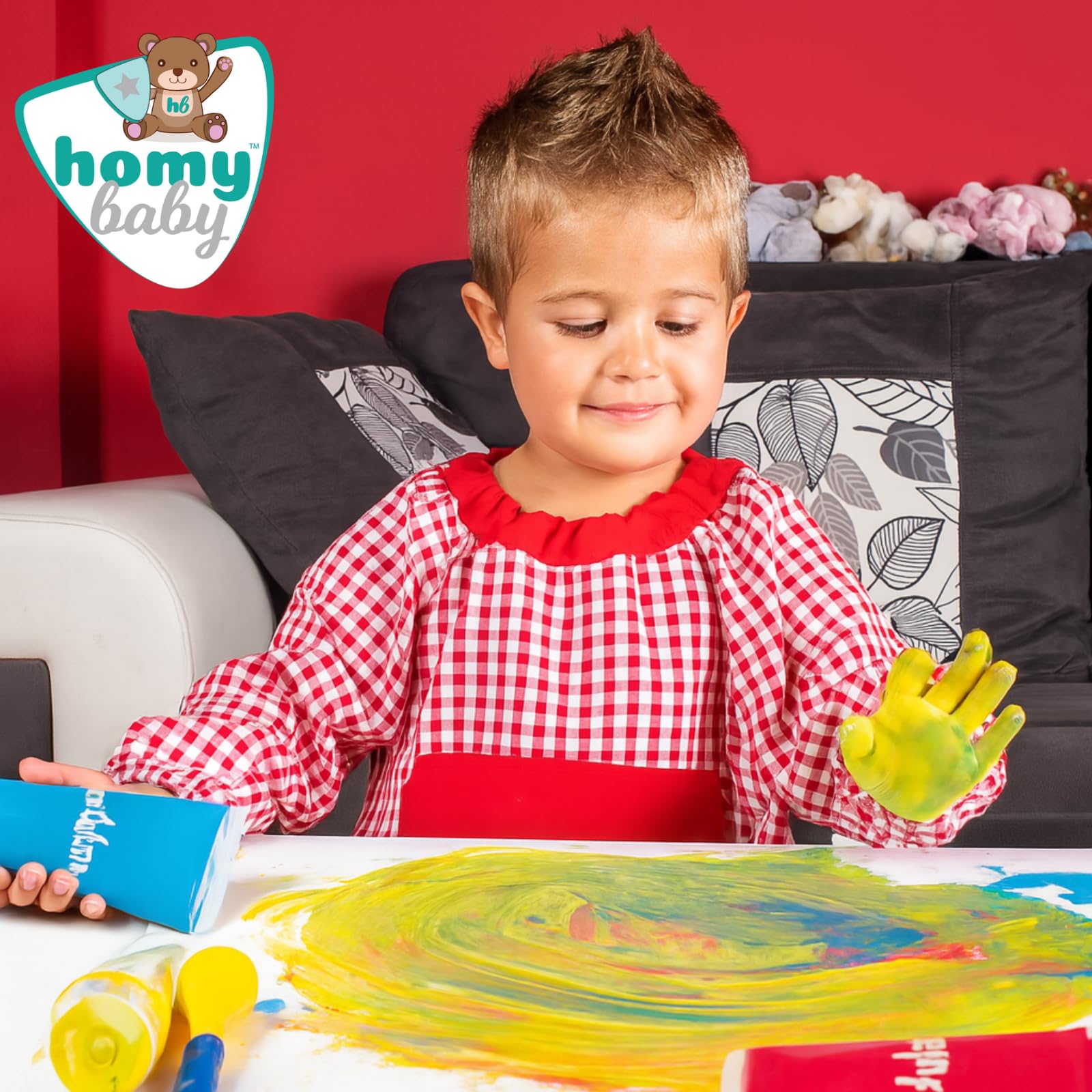 HOMYBABY® Bata Escolar Infantil Niño Niña Guardería Colegio Fácil de Poner Bolsillo Puños Cerrados