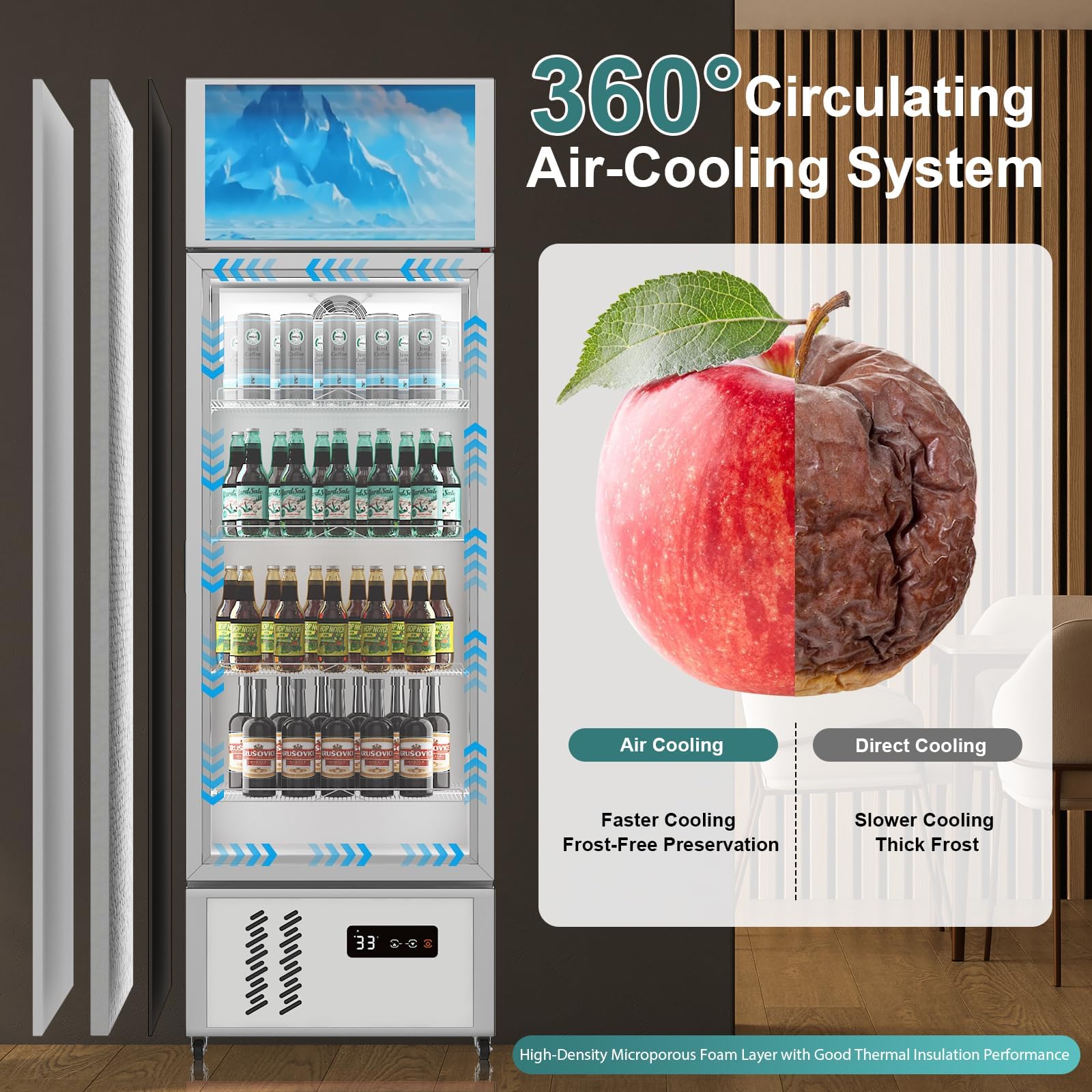 10.5 Cu. Ft. Beverage Refrigerator And Cooler For Man Cave, Commercial Merchandiser Refrigerators, Upright Display Refrigerator, Commercial Cooler As Back Bar Fridge on Fridge.com - View 4
