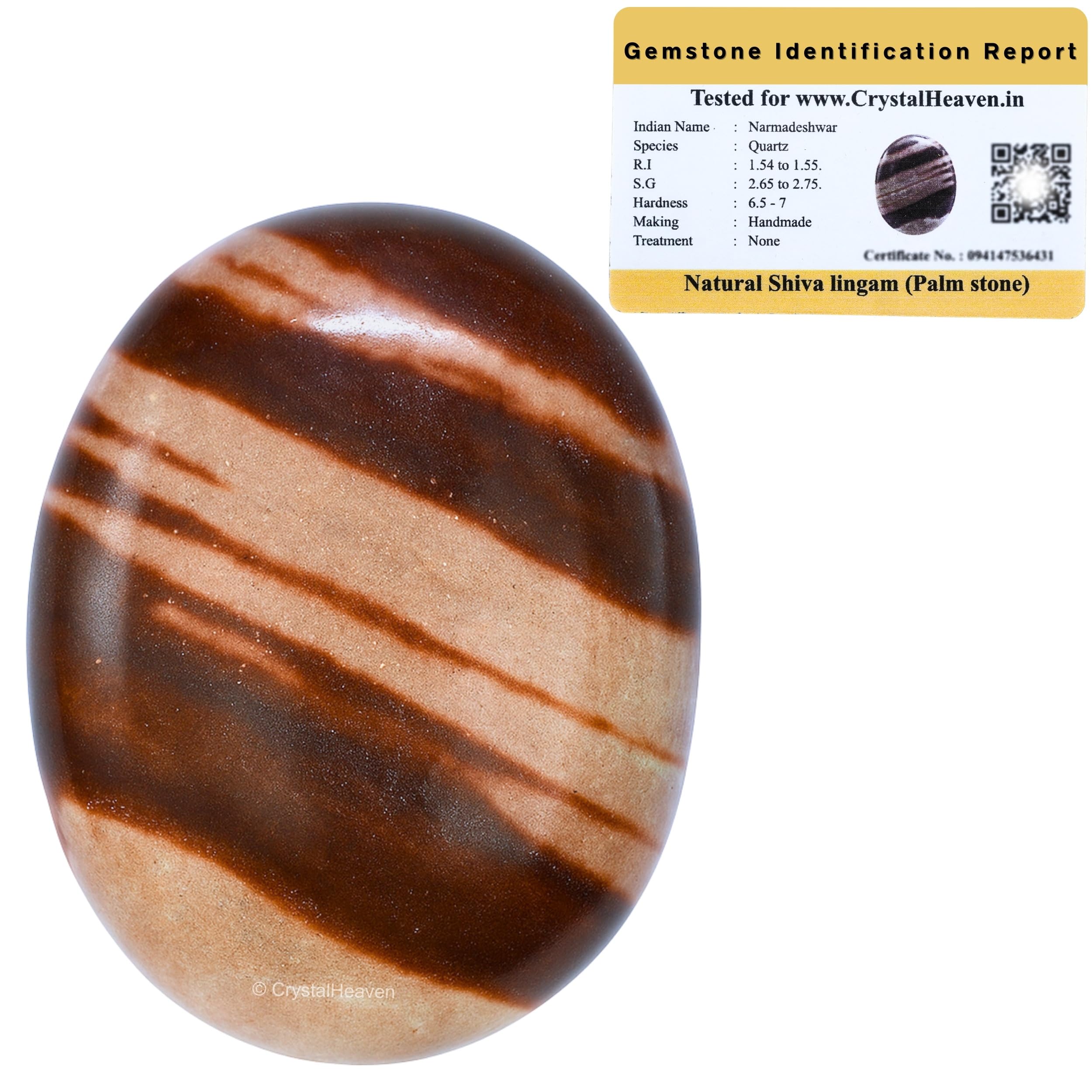 Certified Shiva Lingam Narmada Crystal Palm Pebbles Stones for Anxiety Stress...
