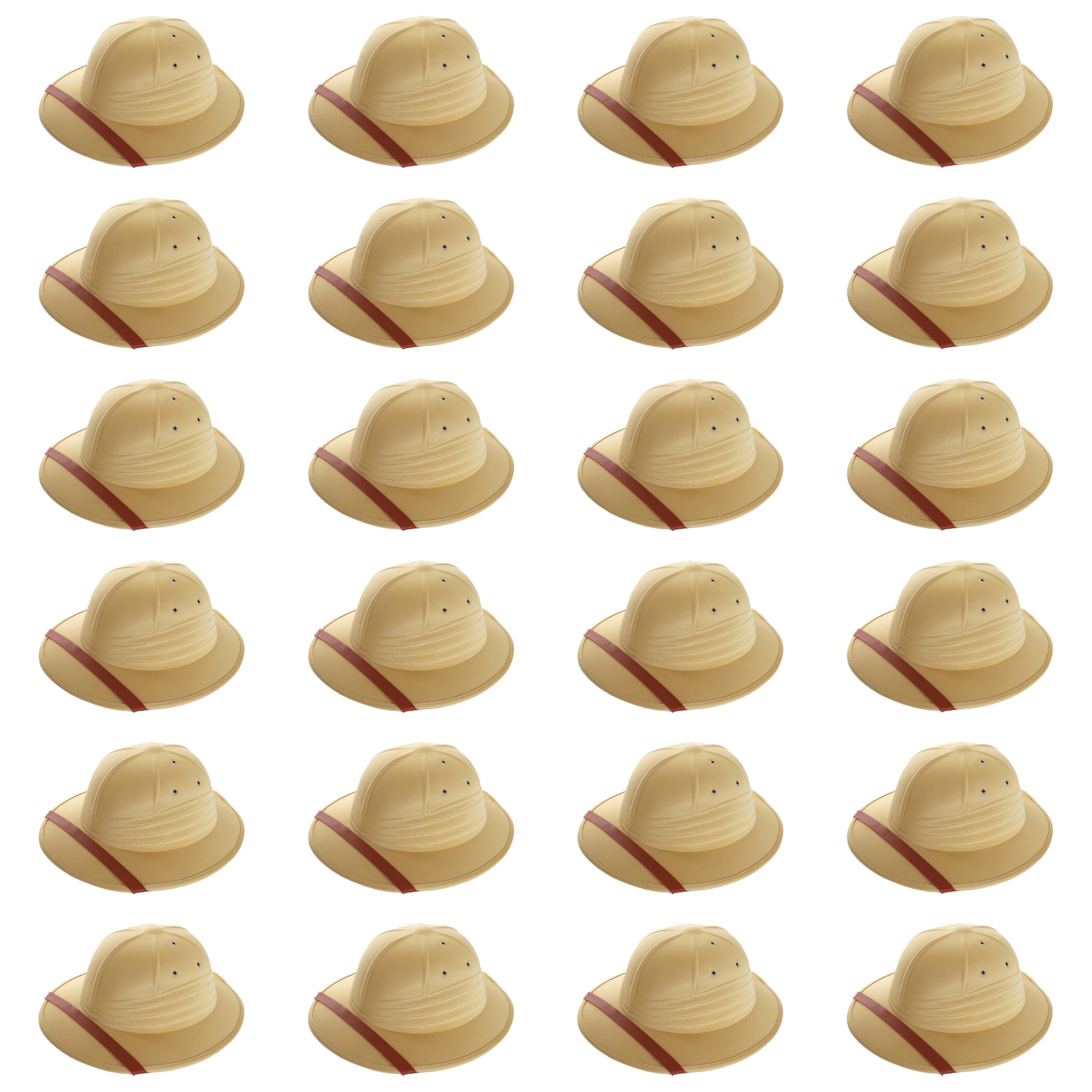 Adults Explorer Safari Pith Helmet - Pack Of 12 - Jungle Adventurer Sun Hat for Men & Women - Ideal Fancy Dress Accessory for Explorer, Hunter & Traveller Costumes