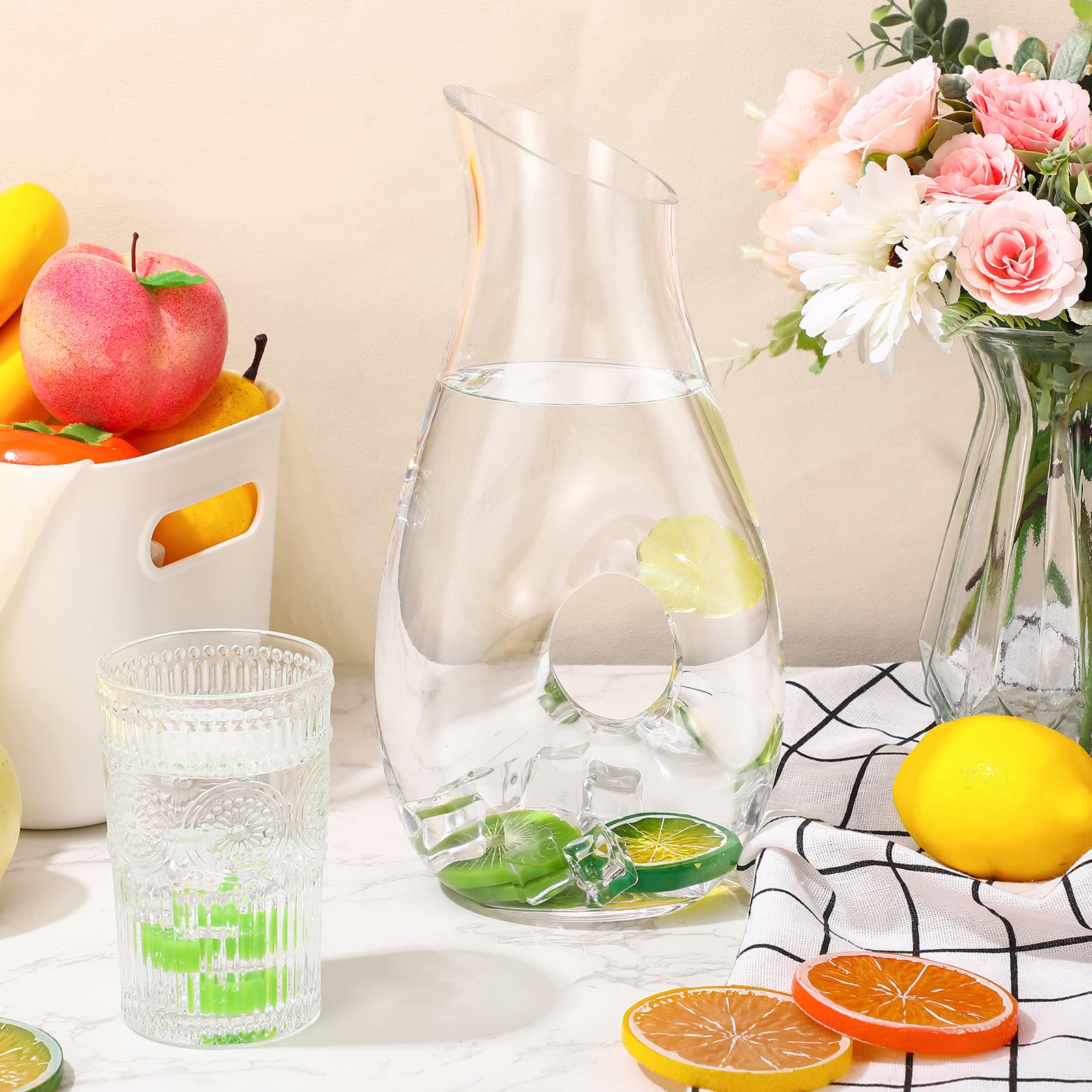 Weindekanter, Karaffe, gepiercter Dekanter, klares Glas, Saftkrug für Rotwein, Bier, Wasserliebhaber, Geschenk, Hochzeit, Geburtstag, Partyzubehör, 2 Stück