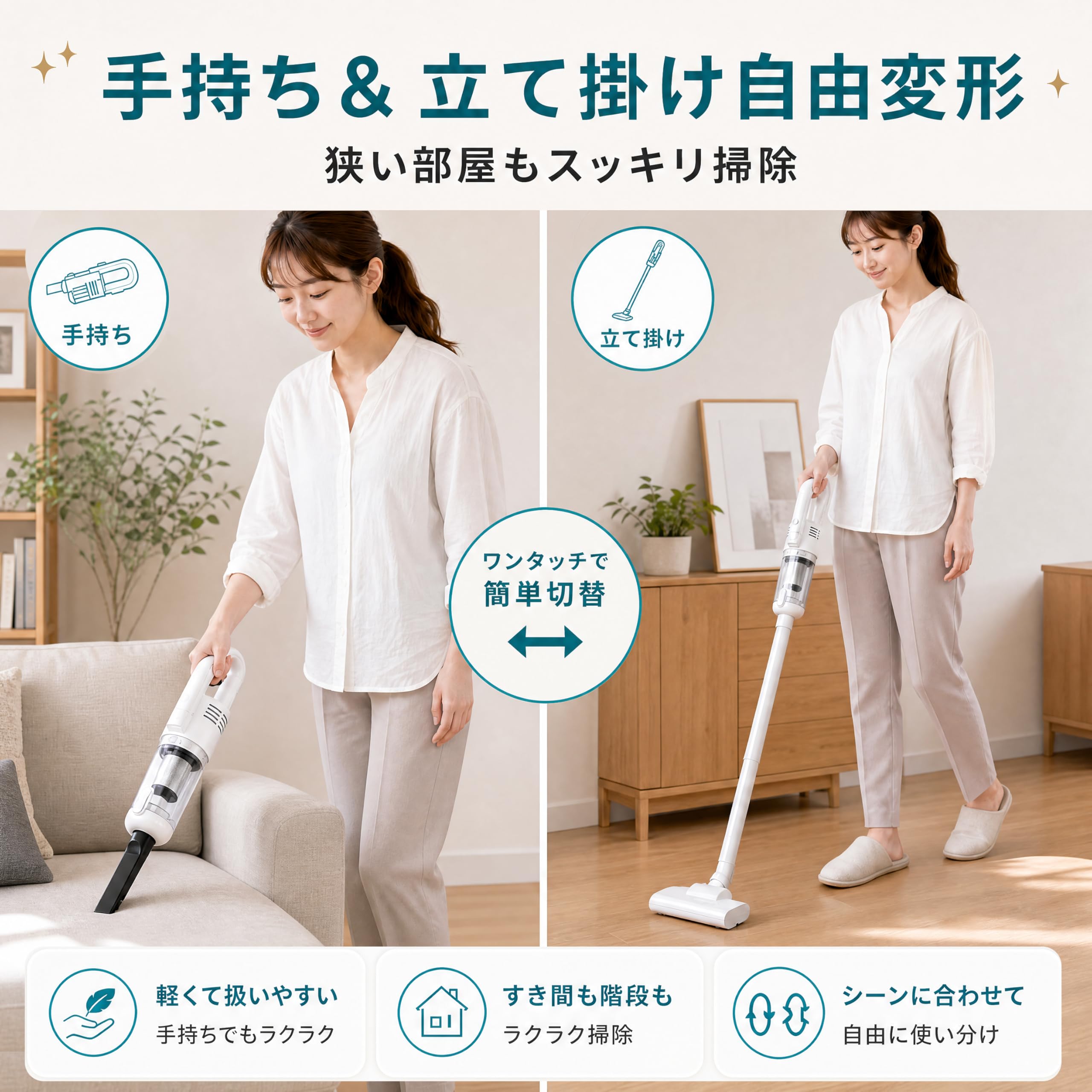 Amazon | 掃除機 コードレス Fochai【25000pa 強力吸引 革新モデル 
