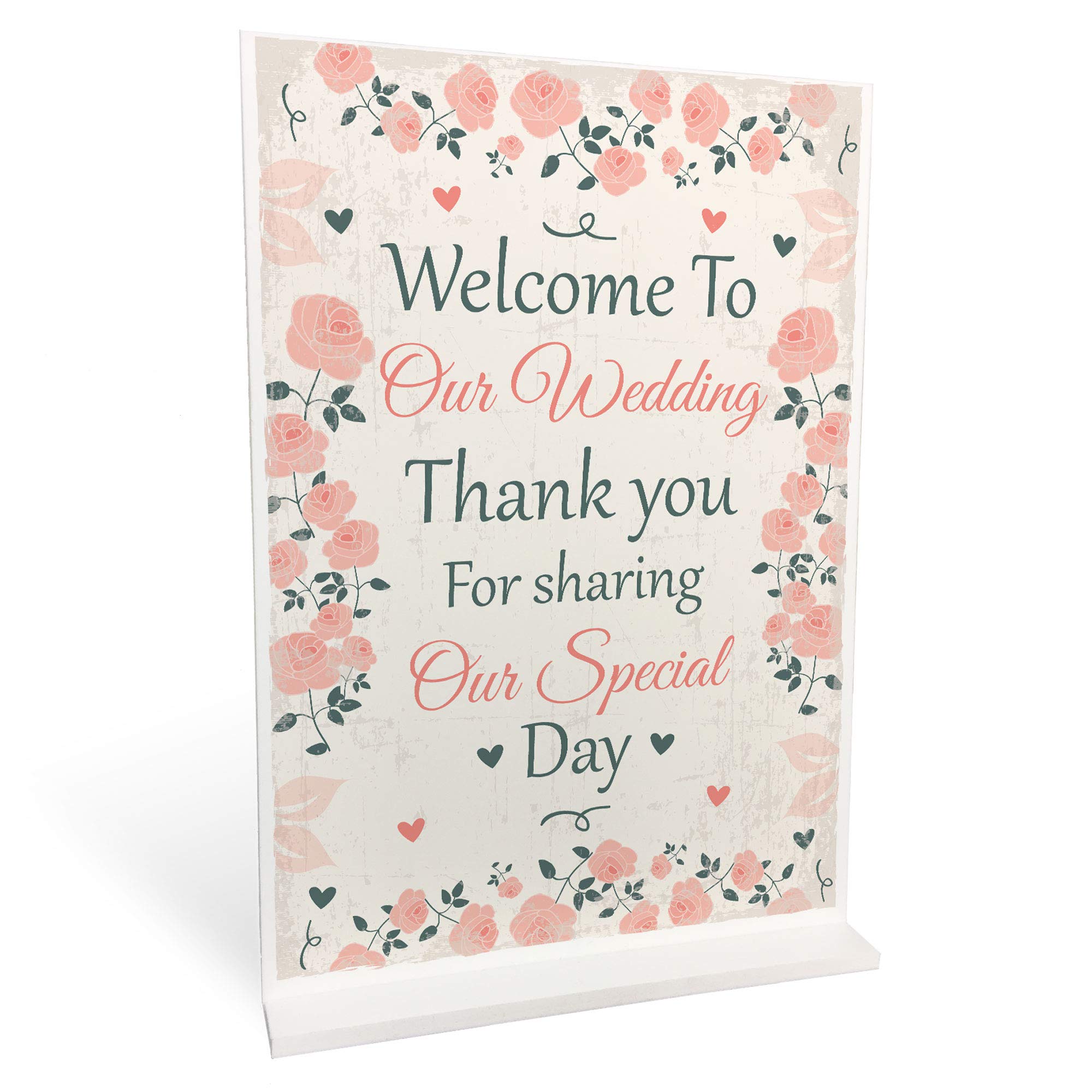 RED OCEAN Welcome To Our Wedding Sign And Plaque Standing Table Plaque Wedding Decoration Gift