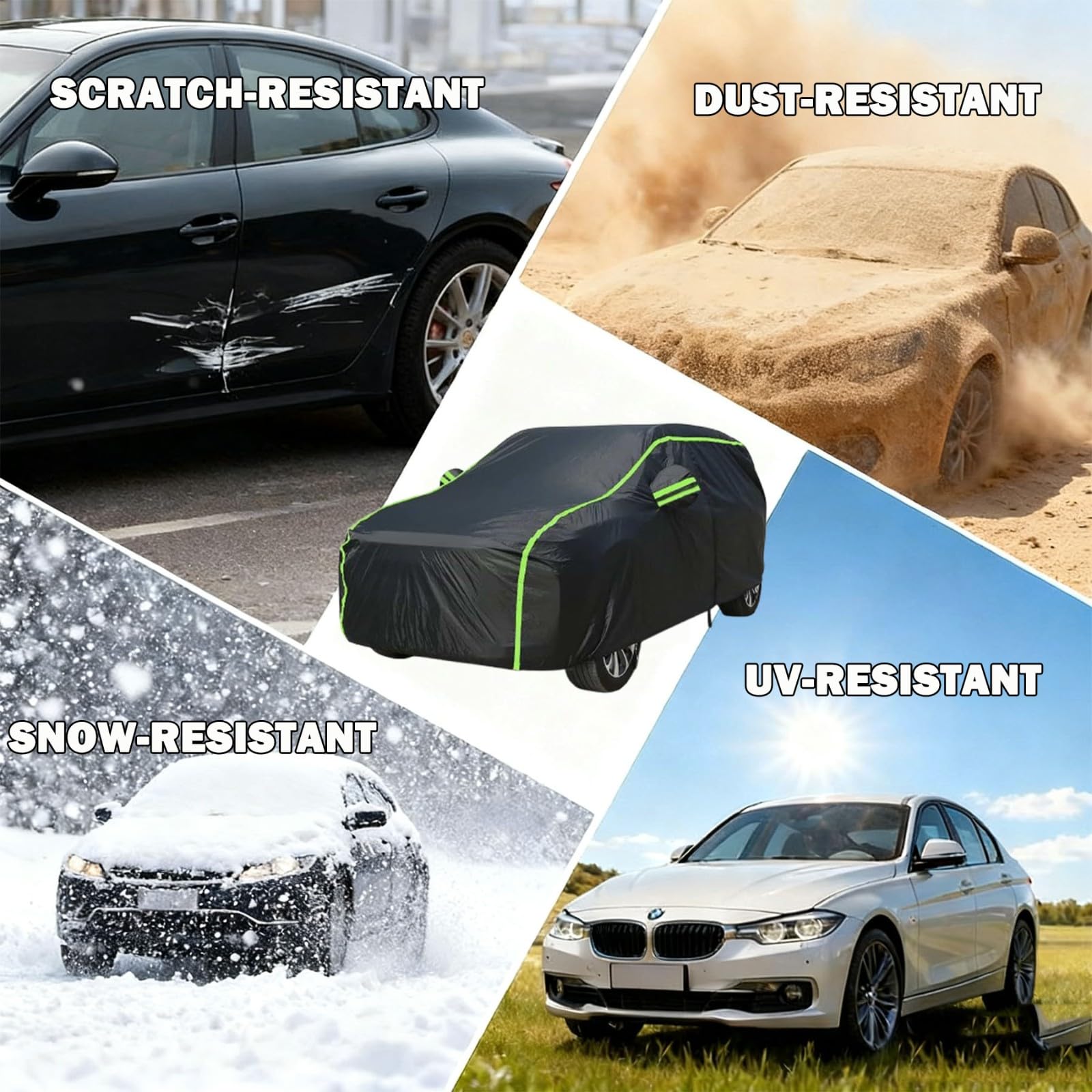 Funda Coche Exterior para BMW X4 (2018),Impermeable Funda para Coche Transpirable con Cremallera en la Puerta,Resistente al Sol,a la Lluvia,con Bolsa Almacenamiento