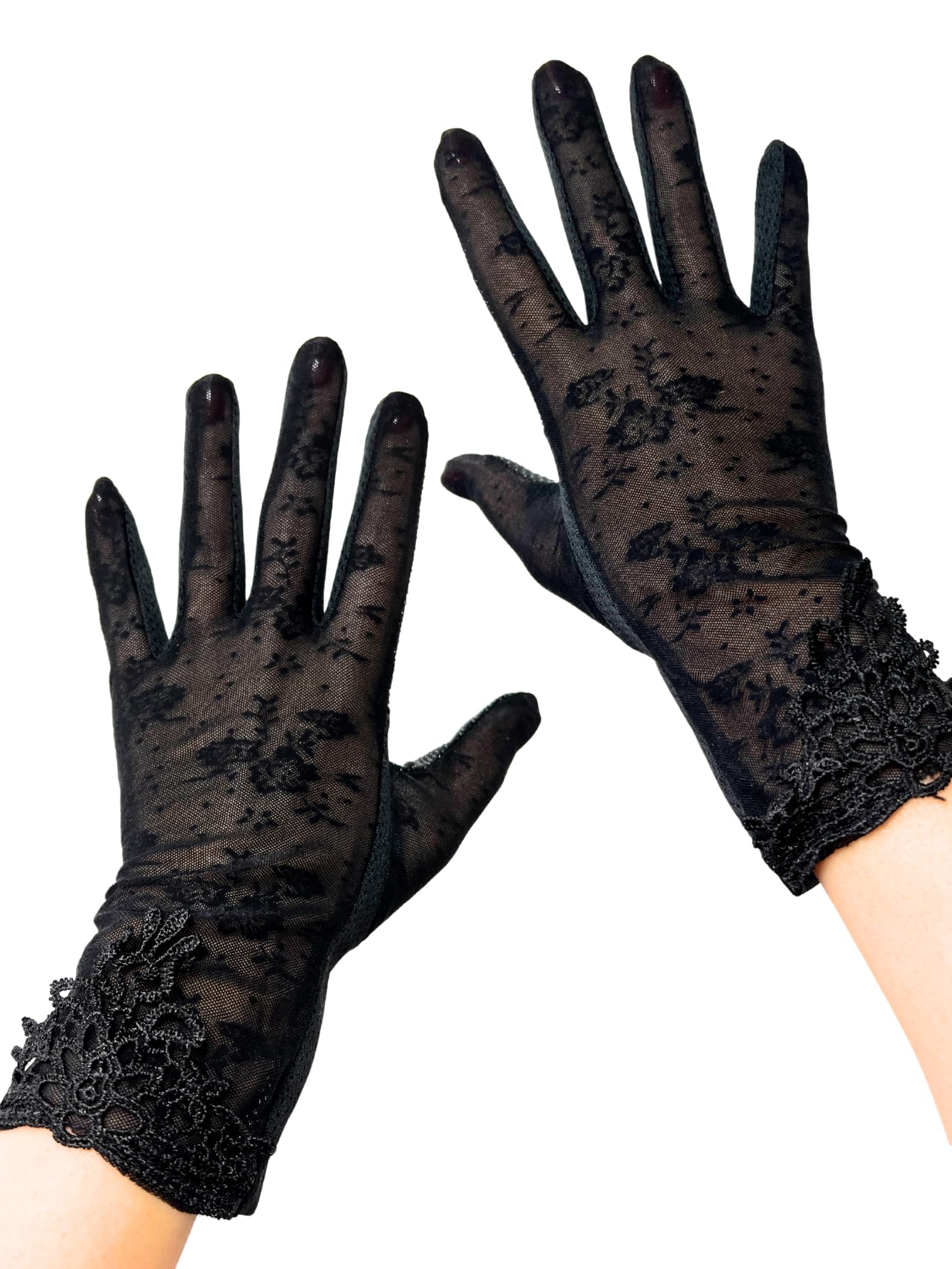 Funeral Formal Gloves, Black, Women's Lace