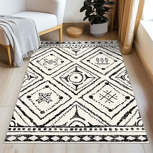 Miniatura 59 de Alfombras lavables de 5 x 7 pies para sala de estar, alfombras para dormitorio, alfombras grandes, alfombras de lana sintética ultra suave, alfombra