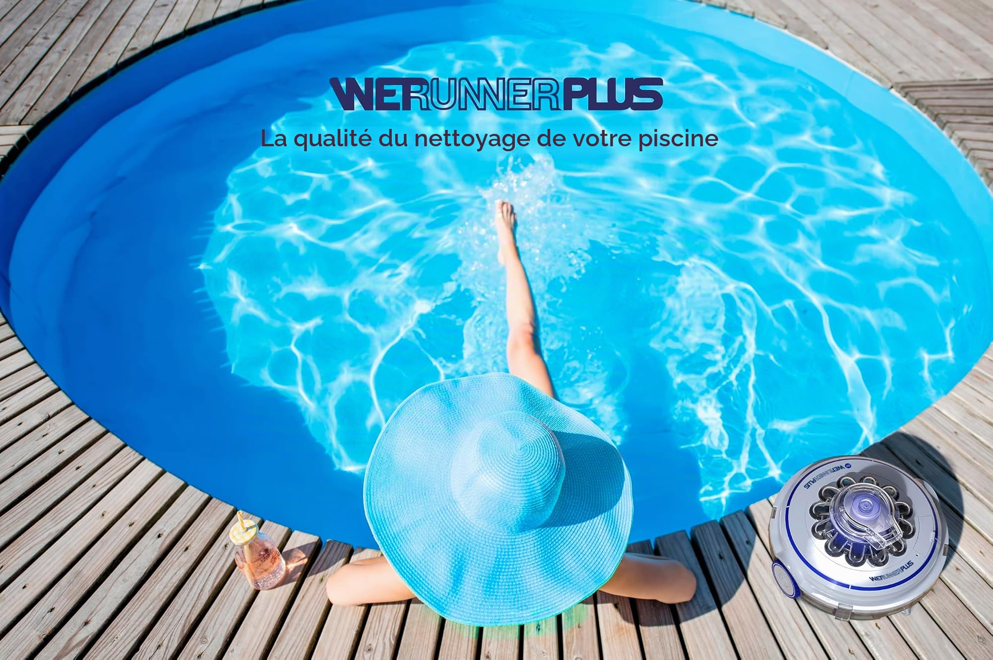 GRE RB75. Robot Nettoyeur de Fond sans Câble. Sol Plat. Piscines jusqu'à 75m²