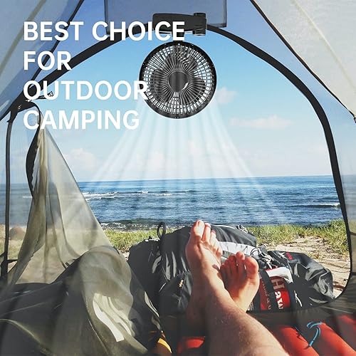 Miniatura 10 de HealSmart Ventilador de clip, ventilador de tienda de cultivo de 6 pulgadas, ventilador de mono, ventilador de montaje en pared con ángulos