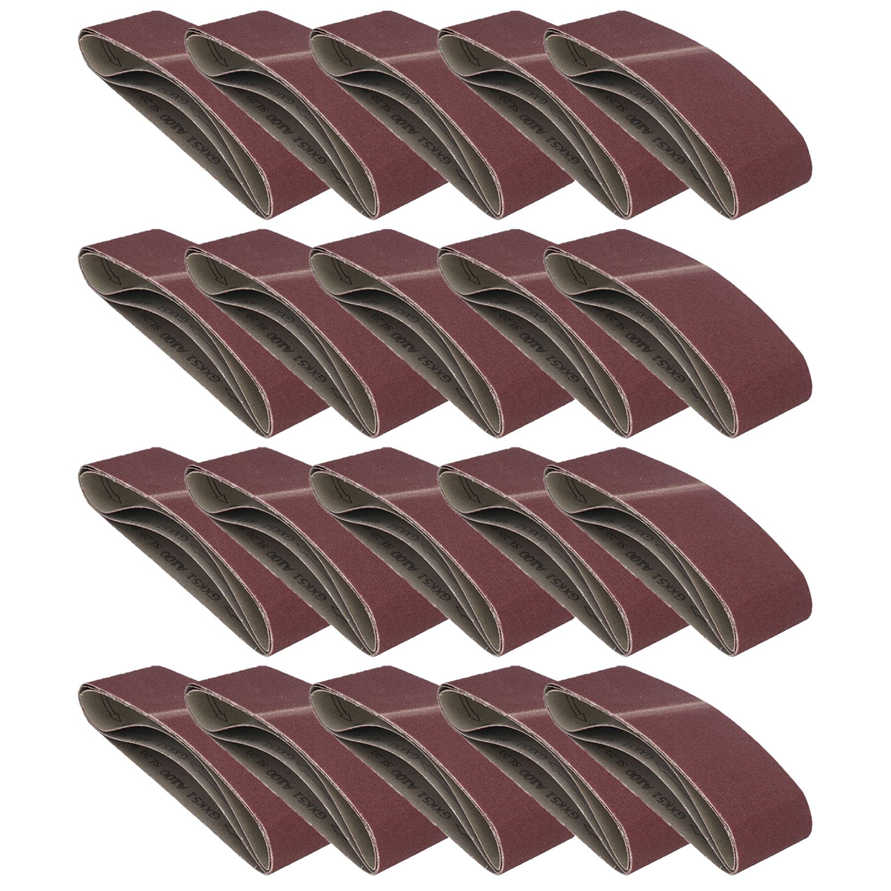 533 mm x 75 mm, grana mista, nastri abrasivi per levigatrice, 60 pezzi