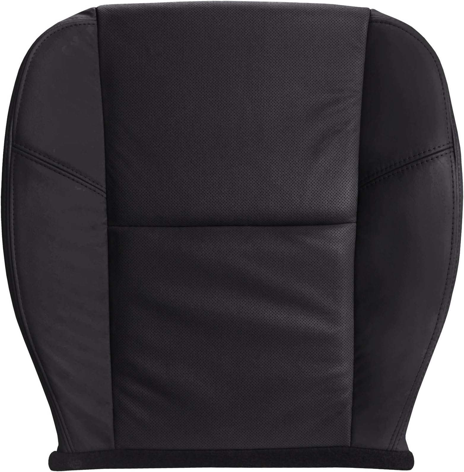 The Seat Shop Driver Bottom Replacement Leather Seat Cover - Ebony Black (Compatible with 2009 - 2014 GMC Yukon Denali and Yukon Denali XL with Air-Conditioned Seats)