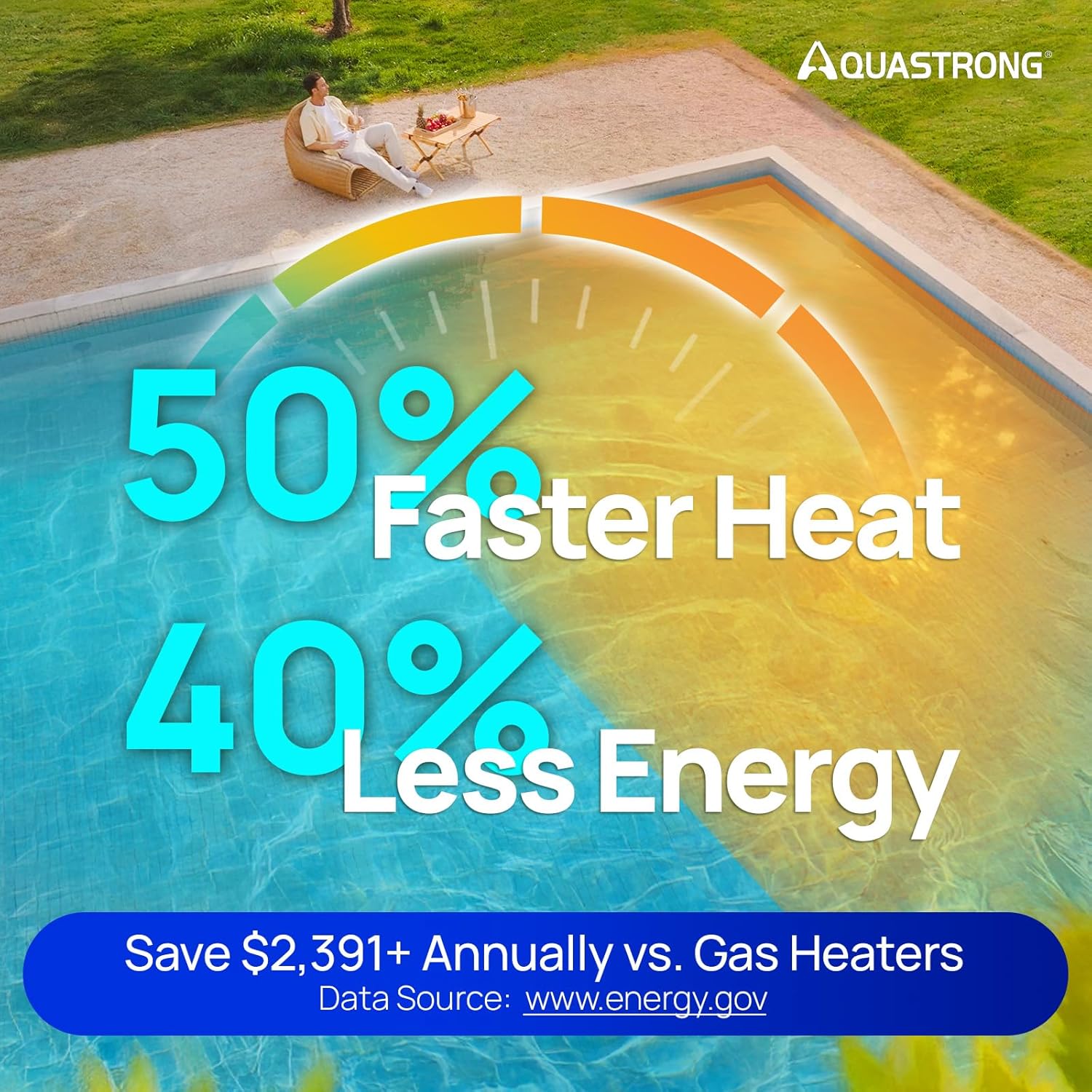 AQUASTRONG In/Above Ground Pool Pump, High Flow (with Timer, 2HP, 8917 GPH, 115V) 75,000 BTU Inverter Swimming Pool Heat Pump