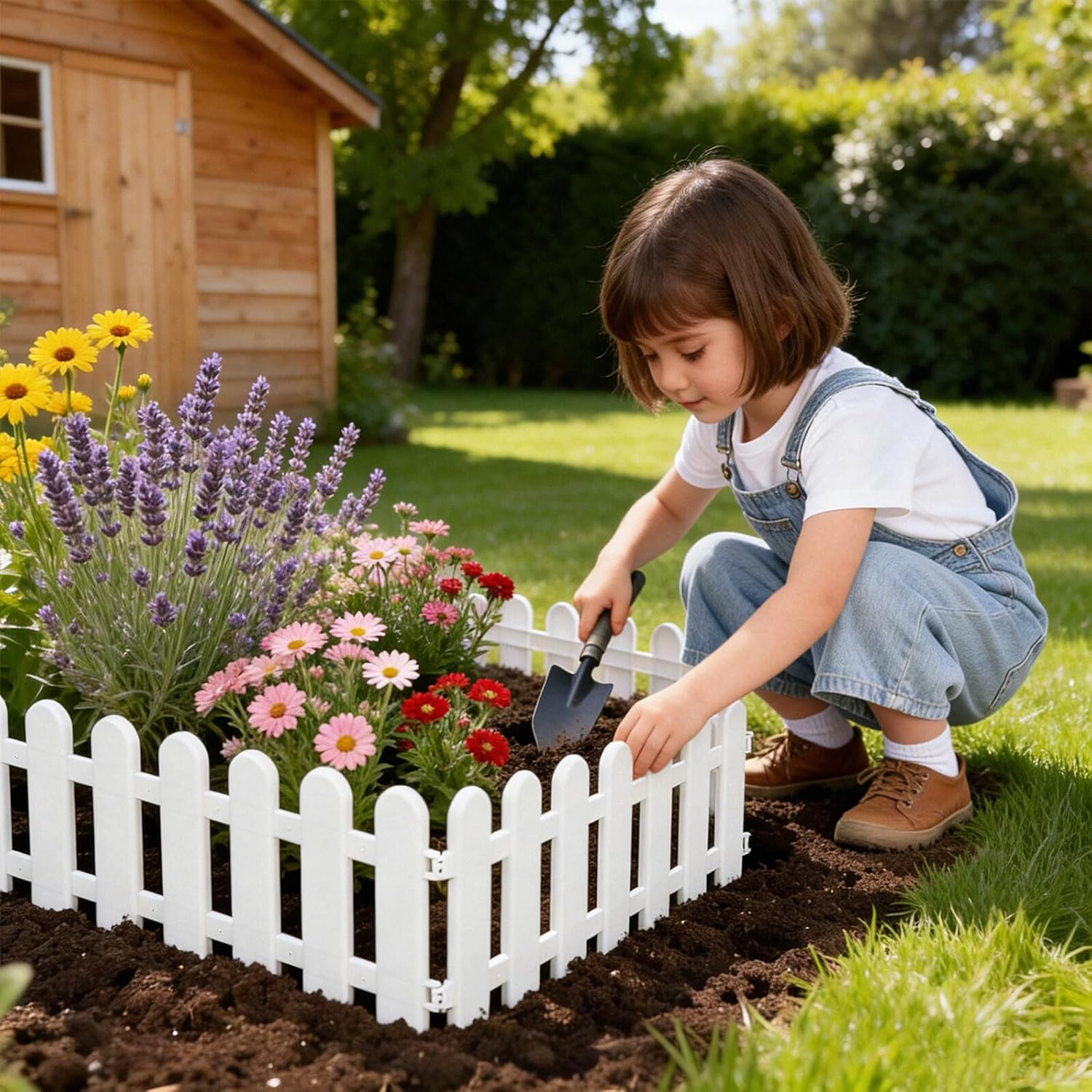 8pcs Yard Decorative Fence Panels, 50cm X 16cm Plastic Garden Crawl Enclosure for Outdoor Patio and Villa Lawn Border, Indoor Outdoor Small Decorative Fence Set