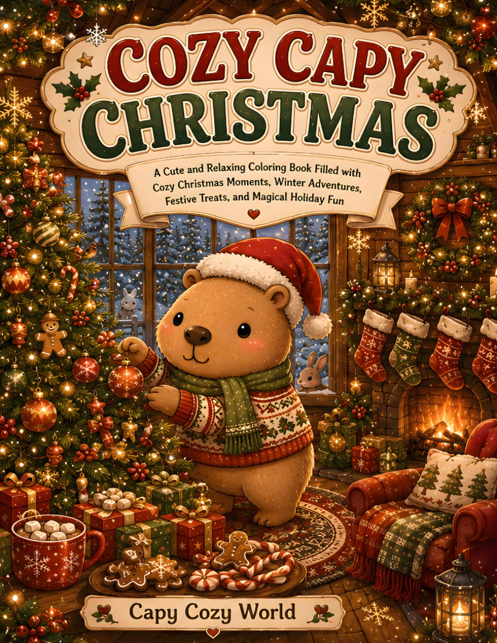 Cozy Capy Christmas: A Super Cute and Relaxing Coloring Book Filled with Cozy Christmas Moments, Festive Fun, Sweet Treats, and Adorable Capybara Adventures (Cozy Coloring Adventures)