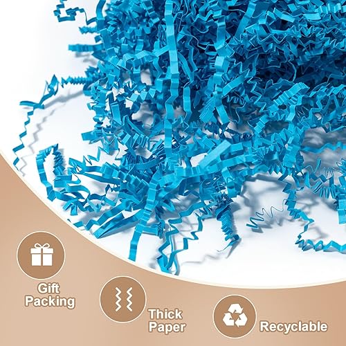 Miniatura 9 de Wowxyz Papel de corte arrugado de 2 libras, papel triturado blanco arrugado para cestas de regalo, relleno de caja de regalo, relleno de papel de
