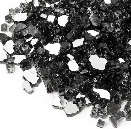 Miniatura 26 de GASPRO Vidrio de fuego de 20 libras para hoguera de propano, roca de vidrio decorativa de 1/2 pulgada para chimenea de gas, azul océano