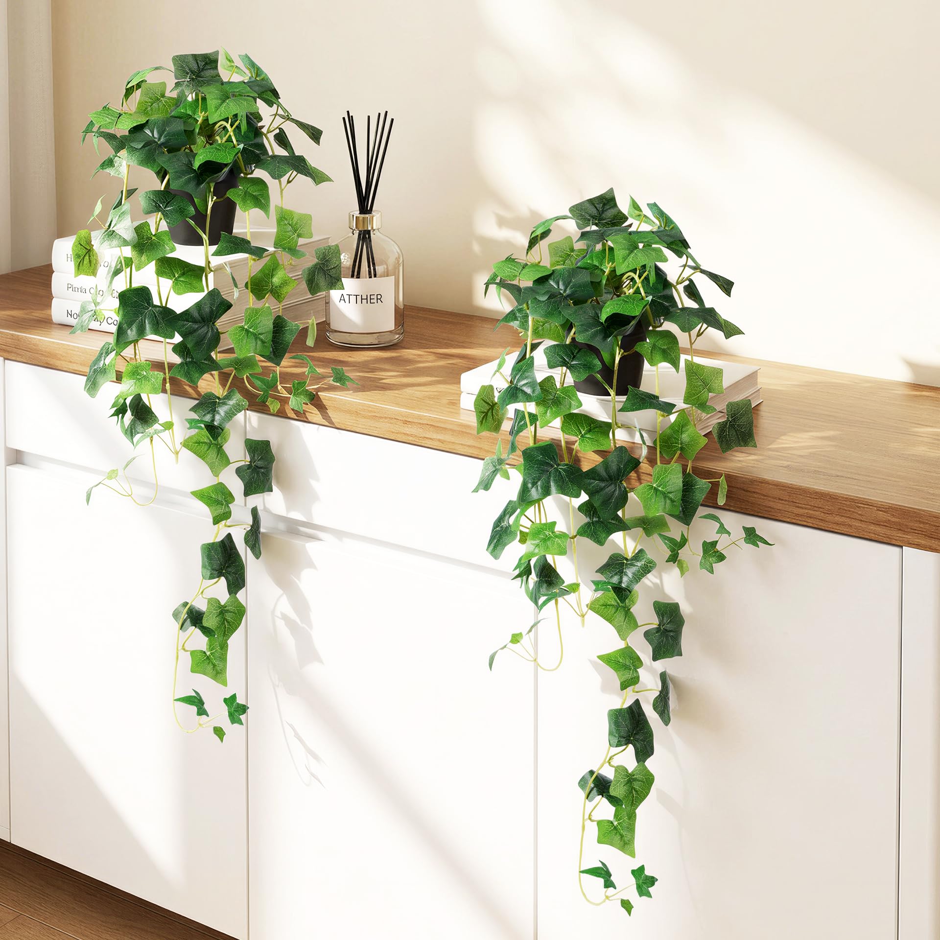 REIMUCO 2-Pack Artificial English Ivy