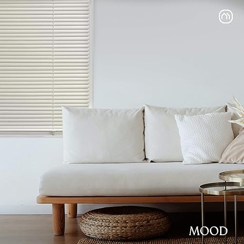 Miniatura 2 de MOOD Mini persianas  Persianas de 34 pulgadas para ventanas  Tratamiento de ventana de vinilo inalámbrico de 1 pulgada  Blanco alabastro  34 x 60